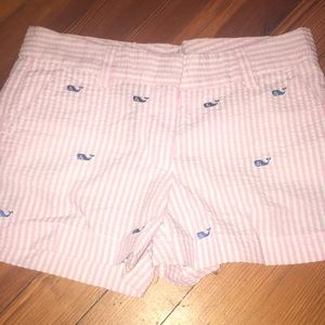 Vineyard vines striped shorts with blue whales